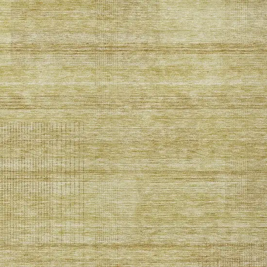 Gold Wheat And Beige Striped Washable Indoor Outdoor Area Rug Photo 6