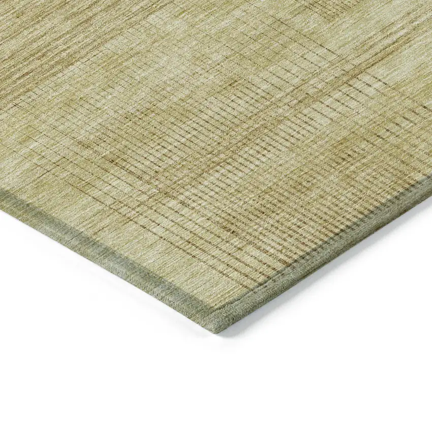 Gold Wheat And Beige Striped Washable Indoor Outdoor Area Rug Photo 5