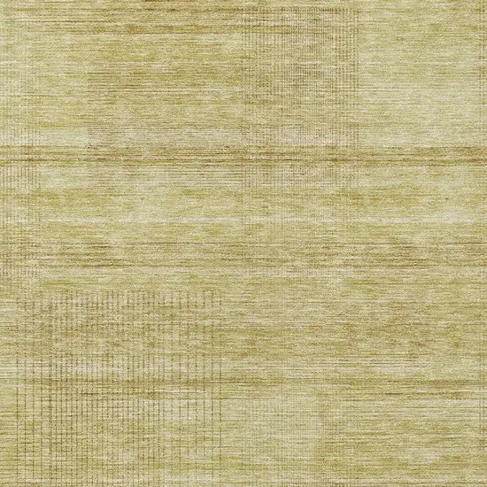 Gold Wheat And Beige Striped Washable Indoor Outdoor Area Rug Photo 6
