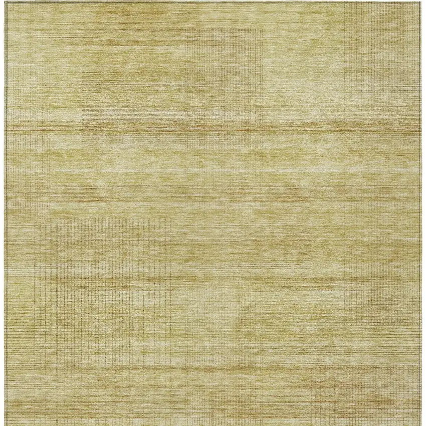 Gold Wheat And Beige Striped Washable Indoor Outdoor Area Rug Photo 7