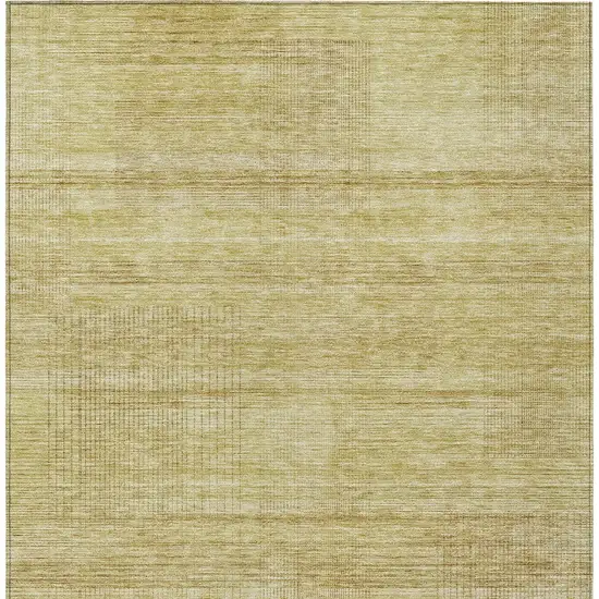 Gold Wheat And Beige Striped Washable Indoor Outdoor Area Rug Photo 7