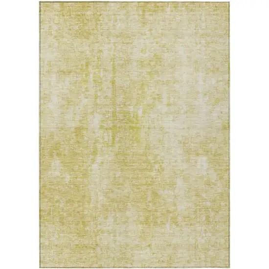 Gold Wheat And Ivory Abstract Washable Indoor Outdoor Area Rug Photo 2