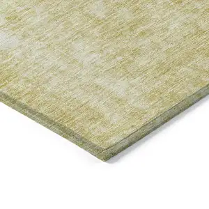 Photo of Gold Wheat And Ivory Abstract Washable Indoor Outdoor Area Rug