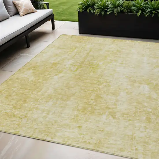 Gold Wheat And Ivory Abstract Washable Indoor Outdoor Area Rug Photo 1