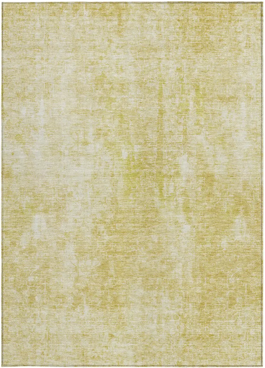 Gold Wheat And Ivory Abstract Washable Indoor Outdoor Area Rug Photo 5