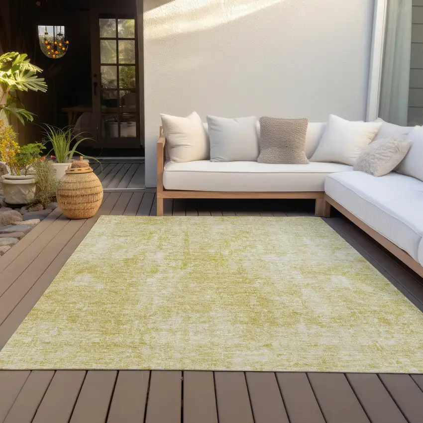 Gold Wheat And Ivory Abstract Washable Indoor Outdoor Area Rug Photo 6