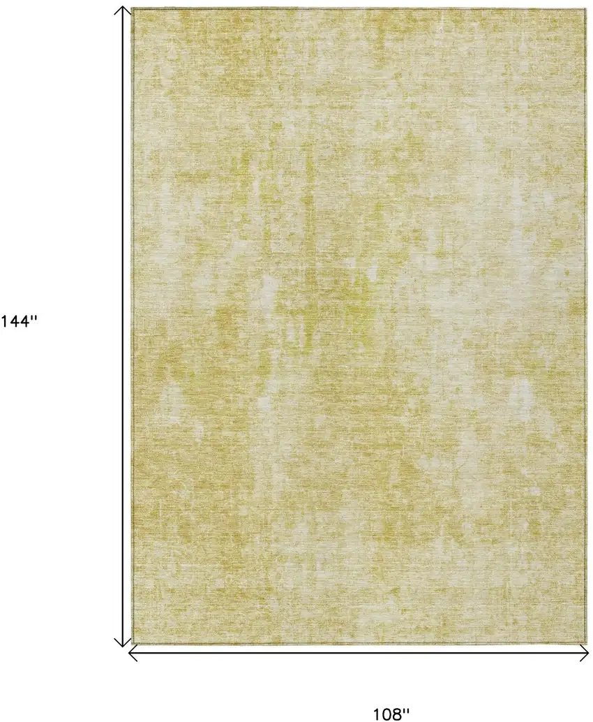 Gold Wheat And Ivory Abstract Washable Indoor Outdoor Area Rug Photo 3