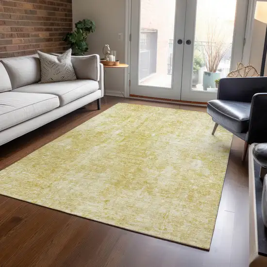 Gold Wheat And Ivory Abstract Washable Indoor Outdoor Area Rug Photo 7