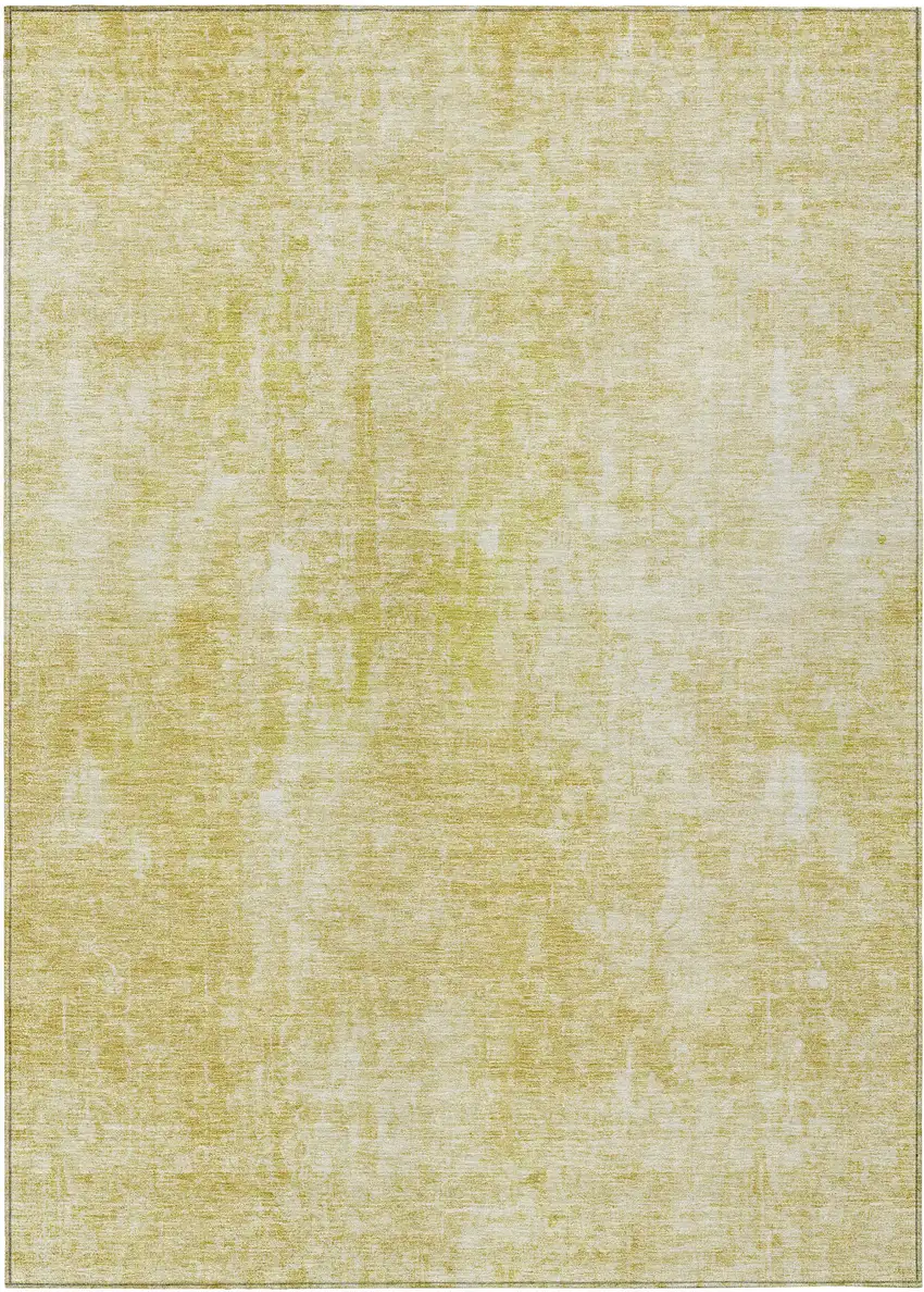 Gold Wheat And Ivory Abstract Washable Indoor Outdoor Area Rug Photo 2