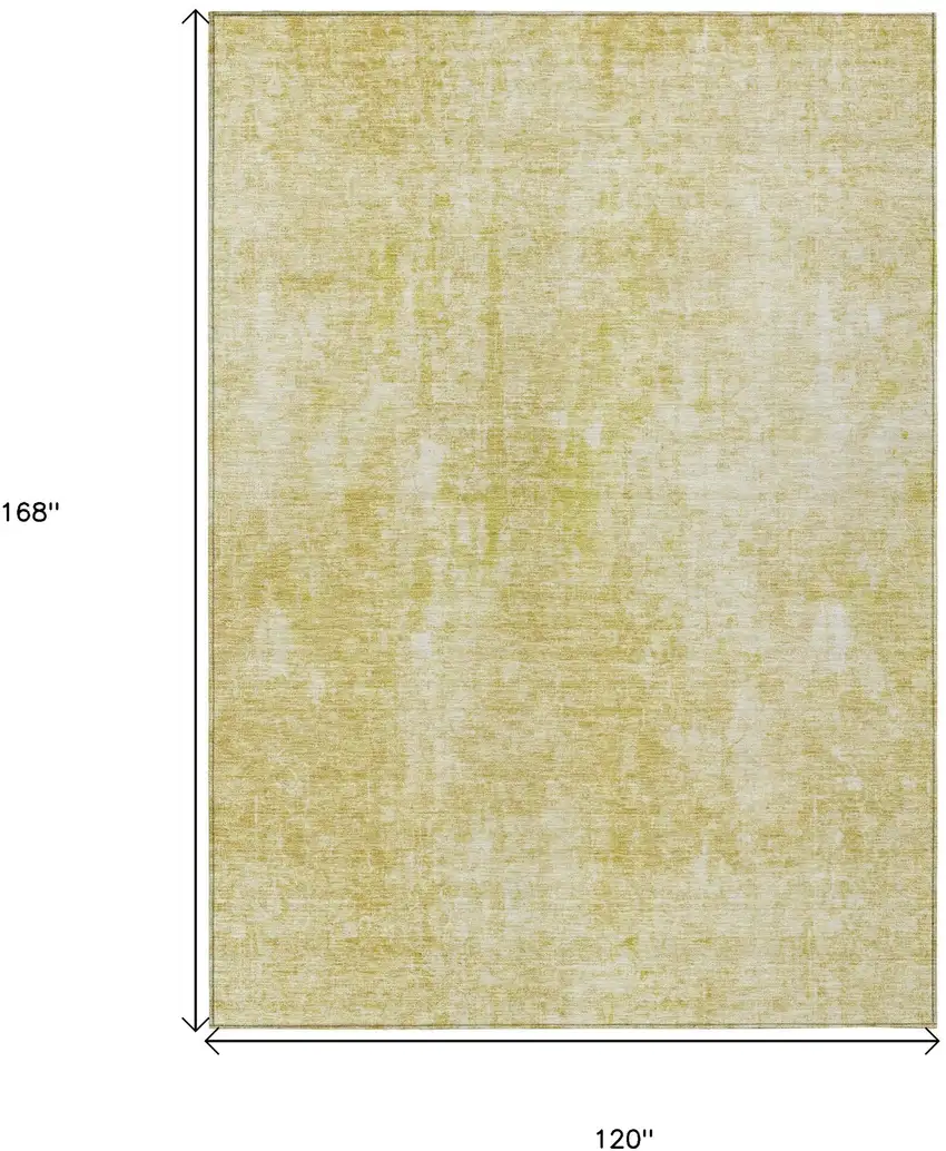 Gold Wheat And Ivory Abstract Washable Indoor Outdoor Area Rug Photo 3