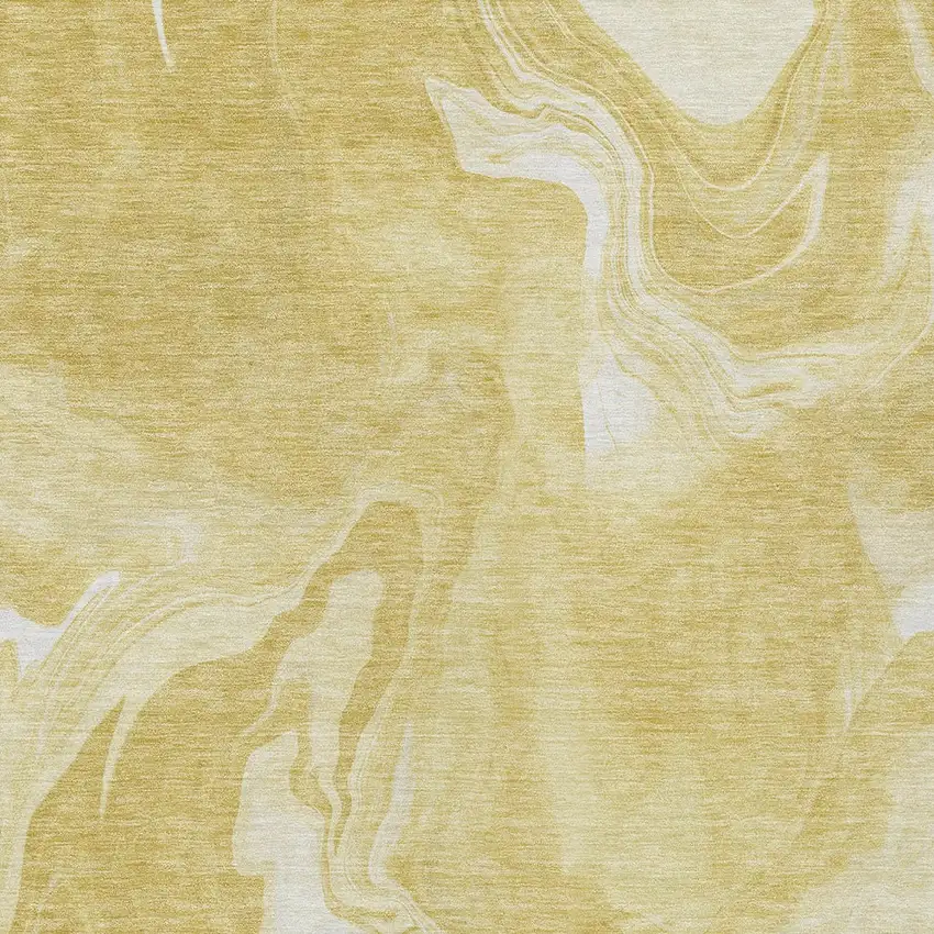Gold Wheat And Ivory Abstract Washable Indoor Outdoor Area Rug Photo 6