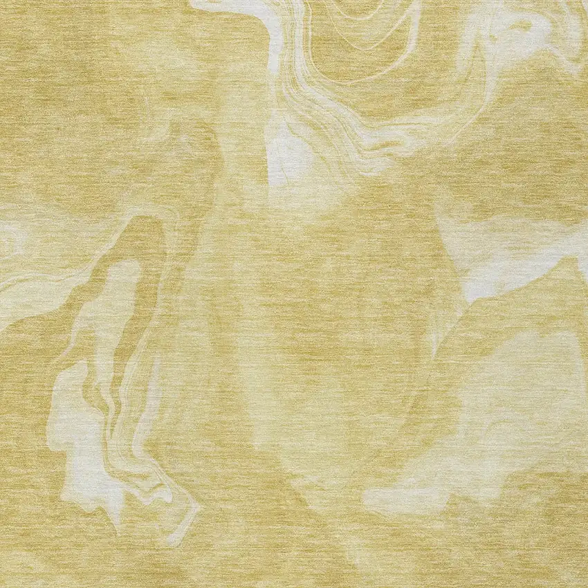 Gold Wheat And Ivory Abstract Washable Indoor Outdoor Area Rug Photo 6