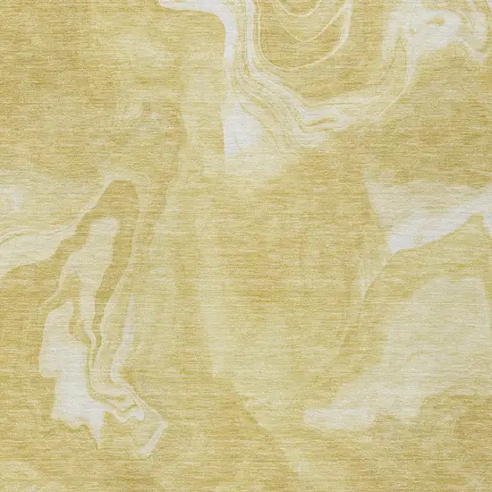 Gold Wheat And Ivory Abstract Washable Indoor Outdoor Area Rug Photo 6