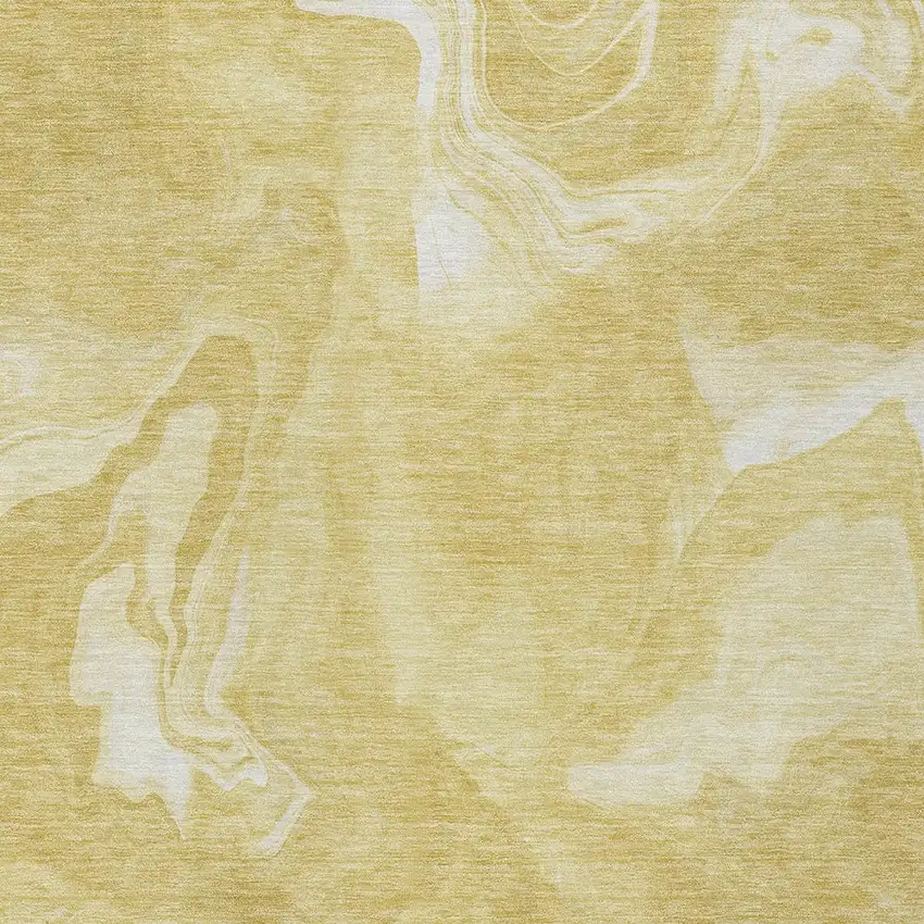Gold Wheat And Ivory Abstract Washable Indoor Outdoor Area Rug Photo 6