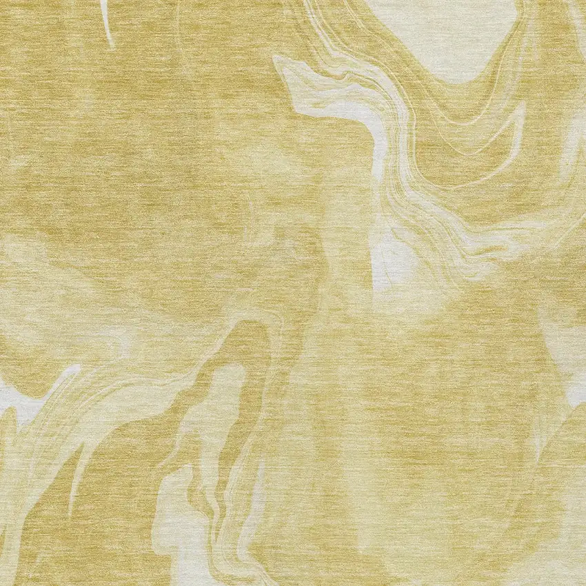 Gold Wheat And Ivory Abstract Washable Indoor Outdoor Area Rug Photo 6
