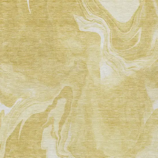 Gold Wheat And Ivory Abstract Washable Indoor Outdoor Area Rug Photo 6