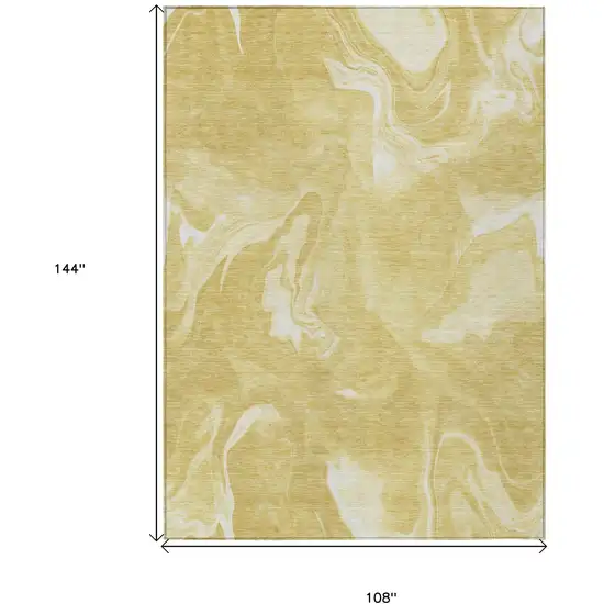 Gold Wheat And Ivory Abstract Washable Indoor Outdoor Area Rug Photo 3