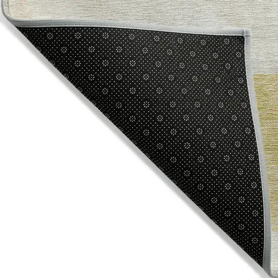 Gold Wheat And Ivory Geometric Washable Indoor Outdoor Area Rug Photo 4