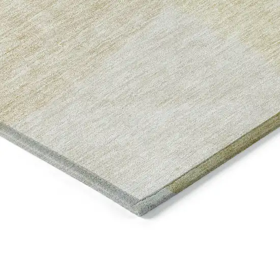 Gold Wheat And Ivory Geometric Washable Indoor Outdoor Area Rug Photo 5