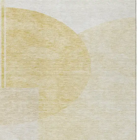 Gold Wheat And Ivory Geometric Washable Indoor Outdoor Area Rug Photo 6