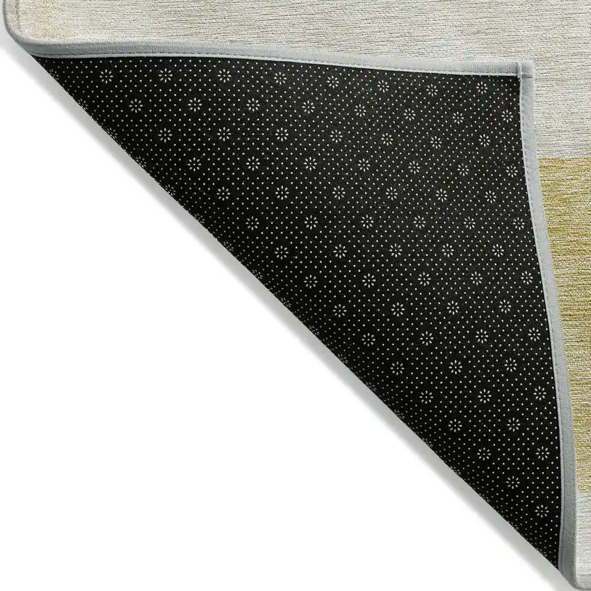 Gold Wheat And Ivory Geometric Washable Indoor Outdoor Area Rug Photo 4