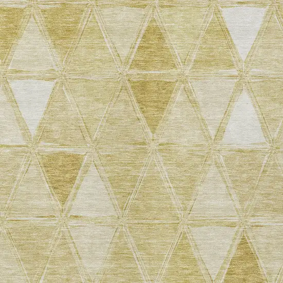 Gold Wheat And Ivory Geometric Washable Indoor Outdoor Area Rug Photo 6
