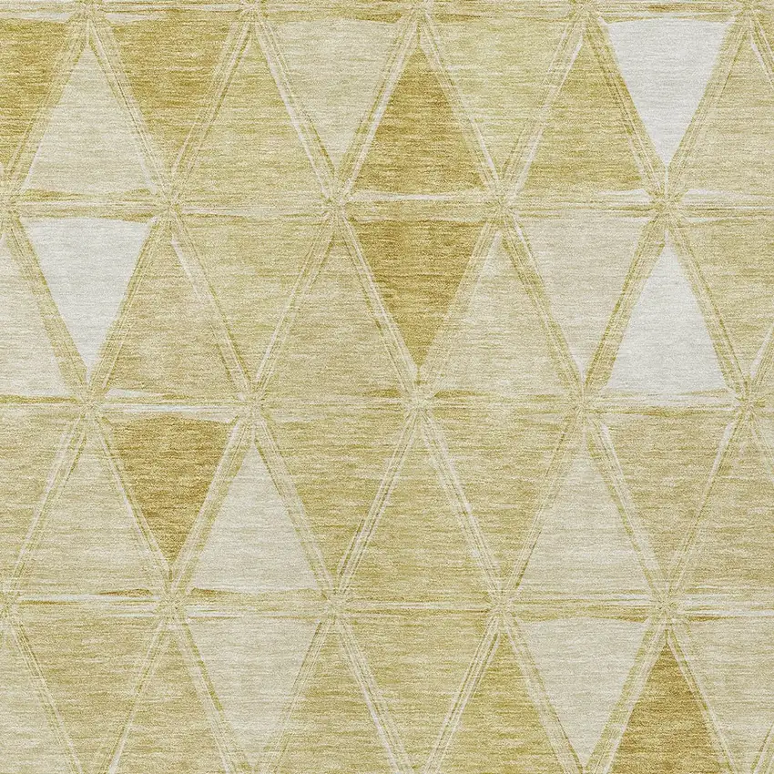 Gold Wheat And Ivory Geometric Washable Indoor Outdoor Area Rug Photo 6