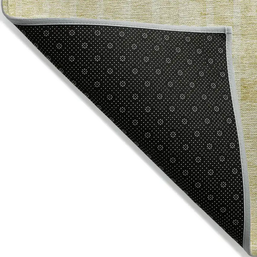 Gold Wheat And Ivory Striped Washable Indoor Outdoor Area Rug Photo 2