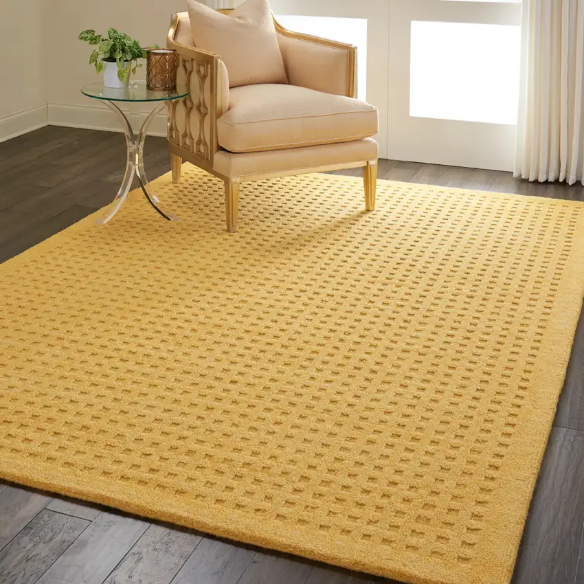 Gold Wool Area Rug Photo 6