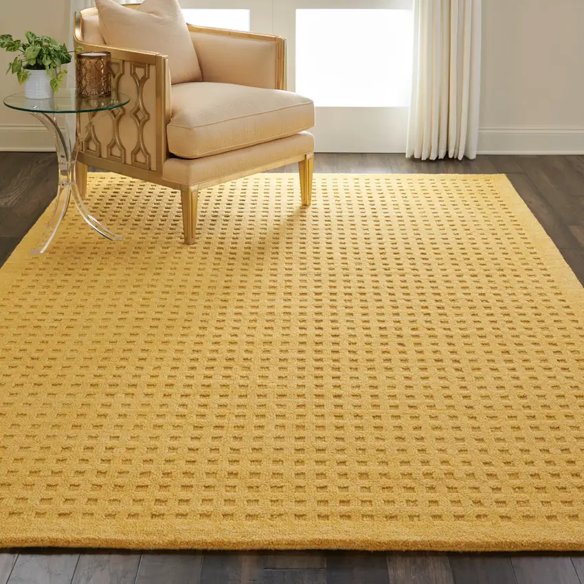 Gold Wool Area Rug Photo 5