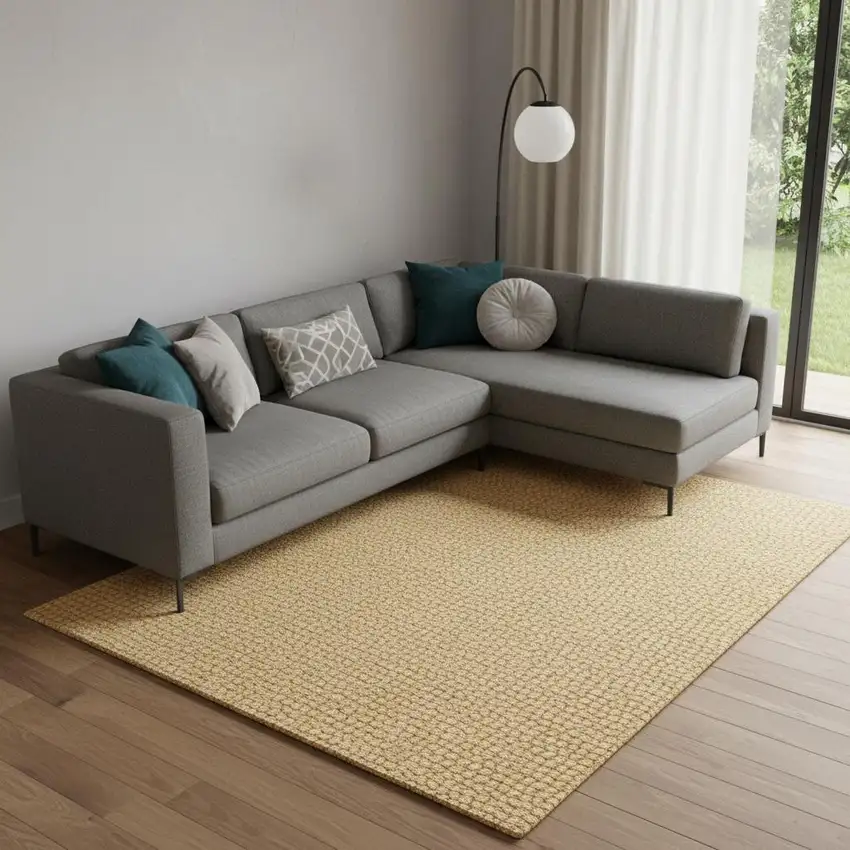 Gold Wool Area Rug Photo 1