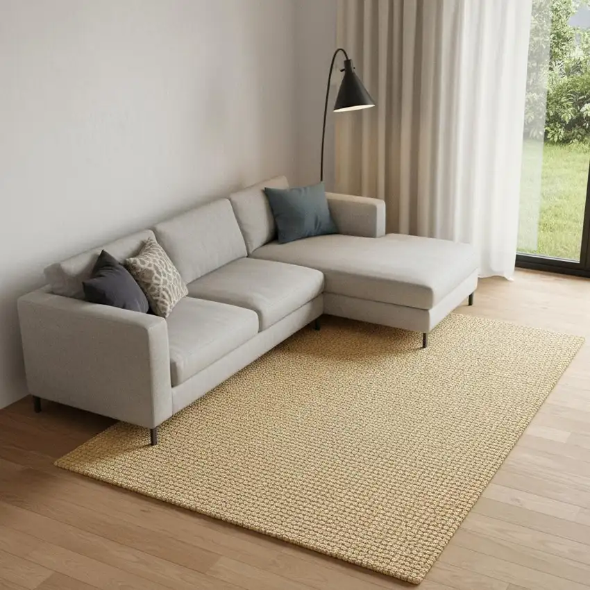 Gold Wool Area Rug Photo 1