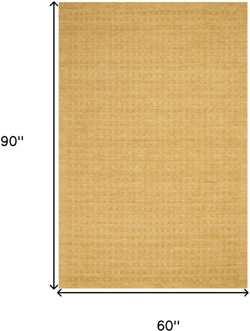 Gold Wool Area Rug Photo 3