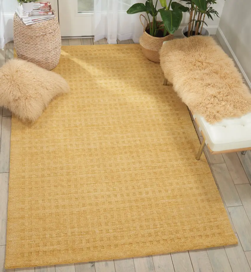 Gold Wool Area Rug Photo 4