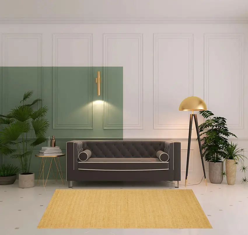 Gold Wool Area Rug Photo 1