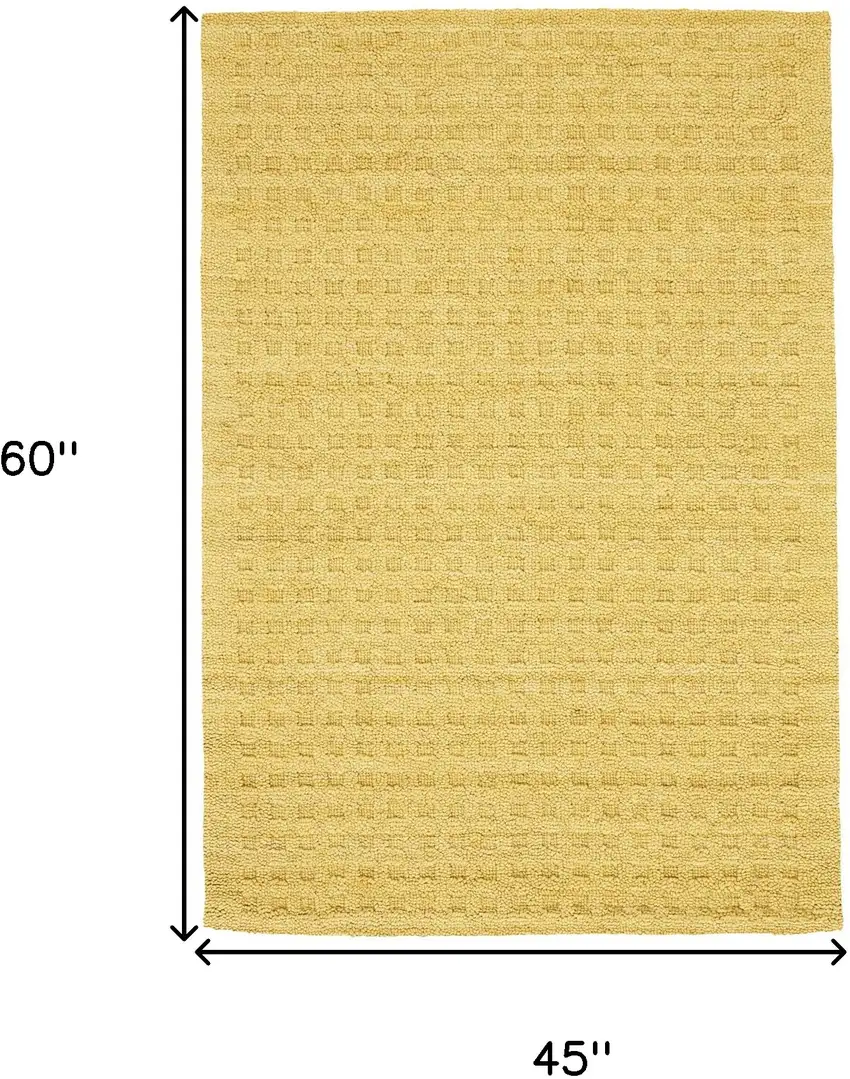 Gold Wool Area Rug Photo 3