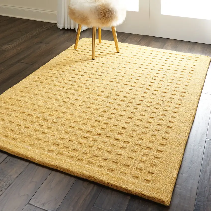 Gold Wool Area Rug Photo 6