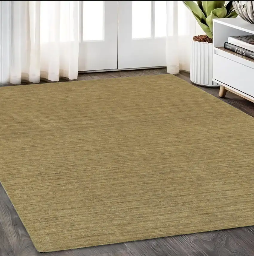 Gold Wool Hand Tufted Area Rug Photo 1