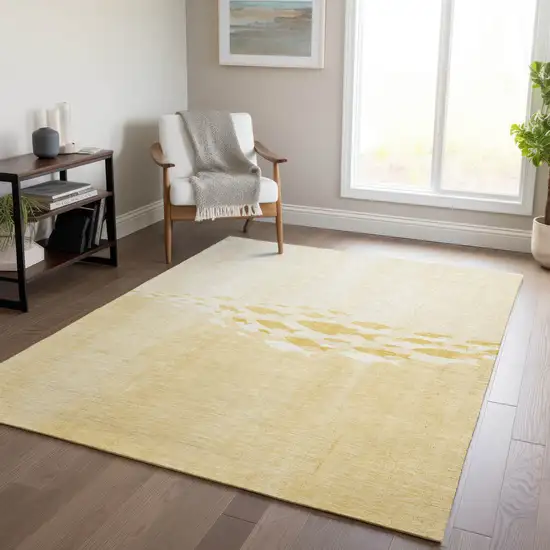 Gold Yellow And Wheat Nautical Washable Indoor Outdoor Area Rug Photo 6