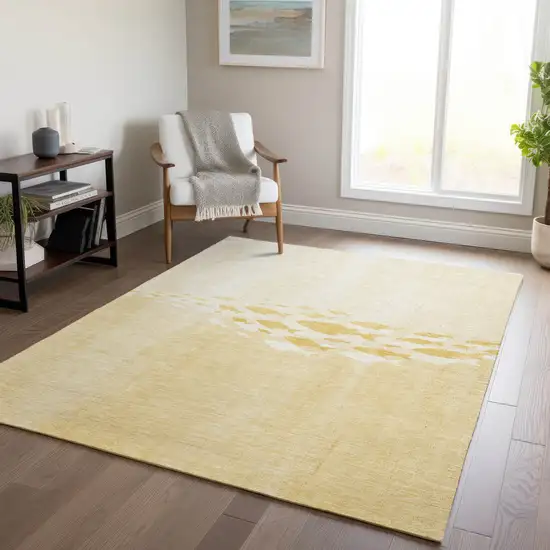 Gold Yellow And Wheat Nautical Washable Indoor Outdoor Area Rug Photo 6