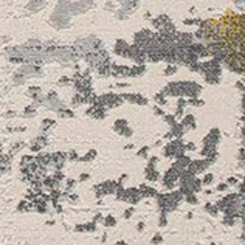 15' Gold Abstract Dhurrie Runner Rug Photo 6