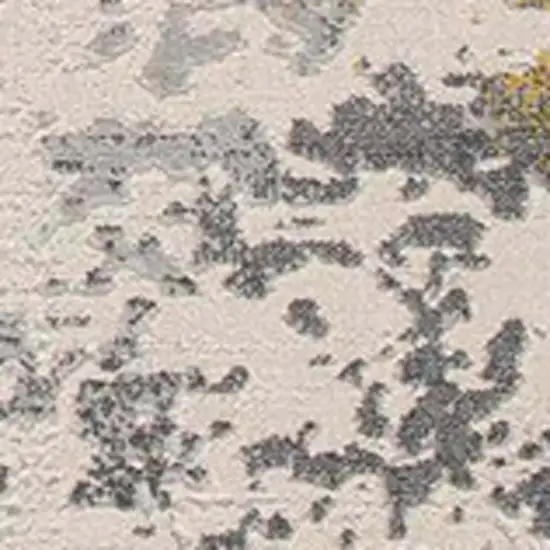 8' Gold Abstract Dhurrie Runner Rug Photo 7