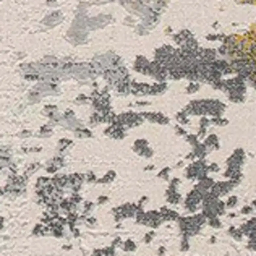 8' Gold Abstract Dhurrie Runner Rug Photo 7