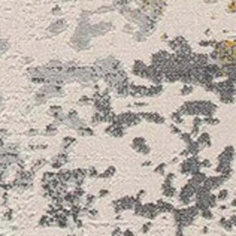 Gold and Gray Abstract Runner Rug Photo 5