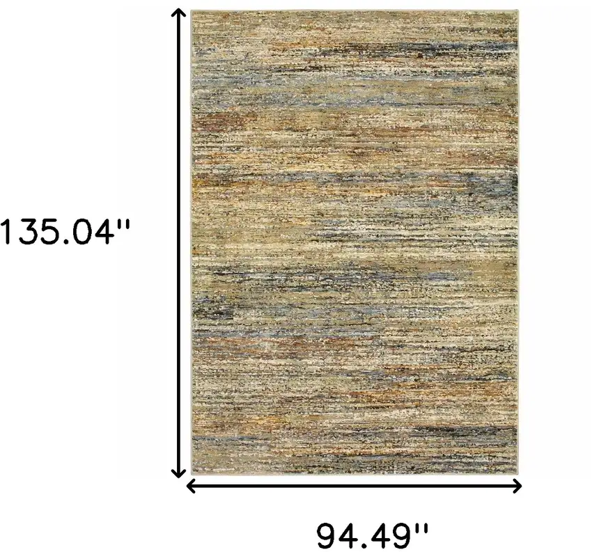 Gold and Green Abstract Area Rug Photo 6
