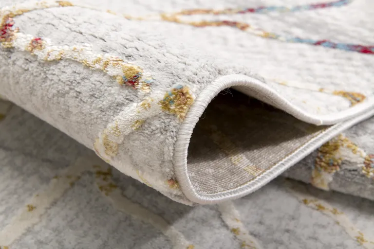 Gold and Ivory Abstract Branches Area Rug Photo 4