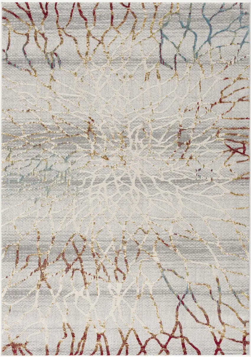 Gold And Ivory Abstract Branches Area Rug Photo 5