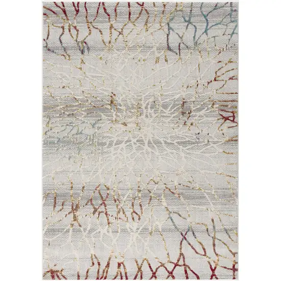 Gold And Ivory Abstract Branches Area Rug Photo 5