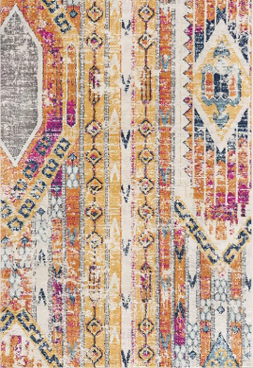 Gold and Ivory Southwestern Area Rug Photo 2