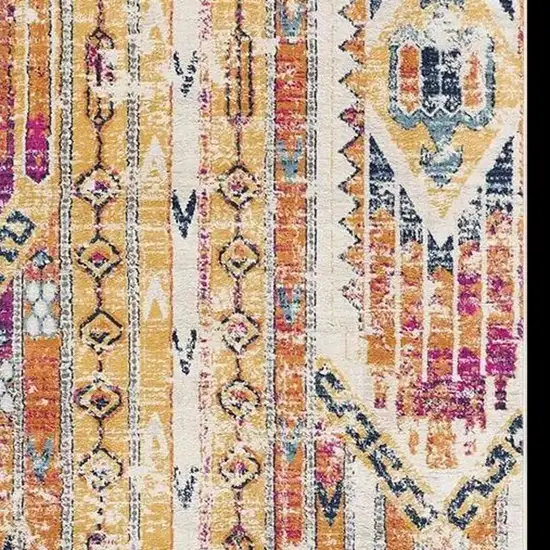 Gold and Ivory Southwestern Area Rug Photo 4